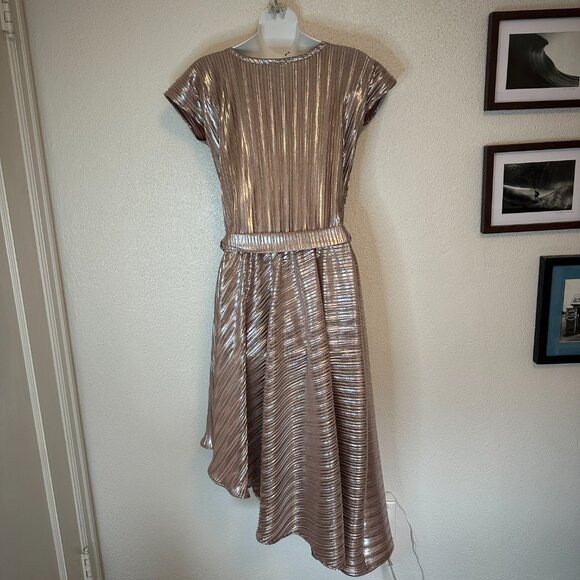 Sarah Bibb rose gold metallic swing dress size small / medium - Picture 7 of 12